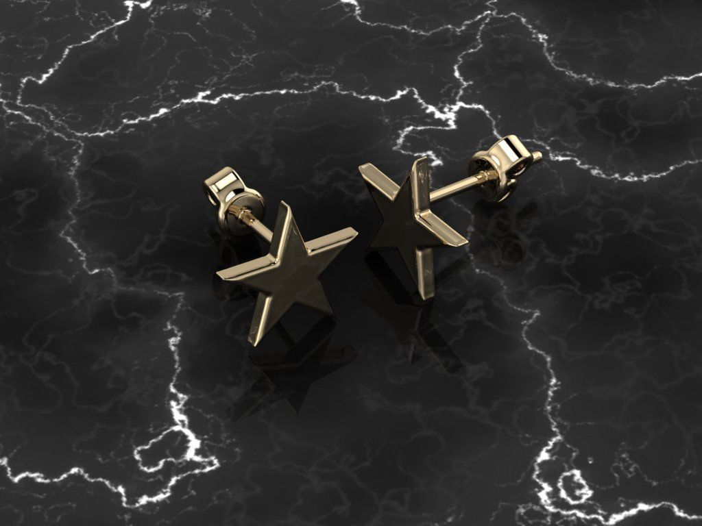 Jewelry Earring Star Shape 3D print model_10