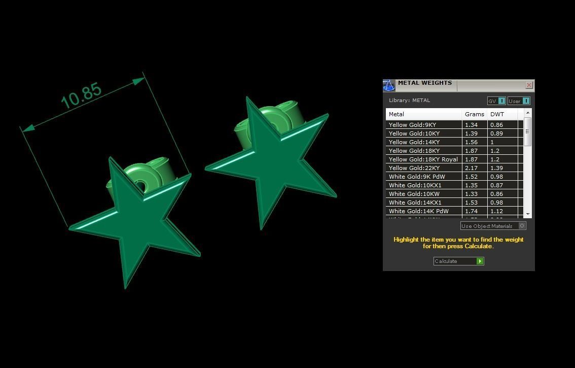 Jewelry Earring Star Shape 3D print model_3