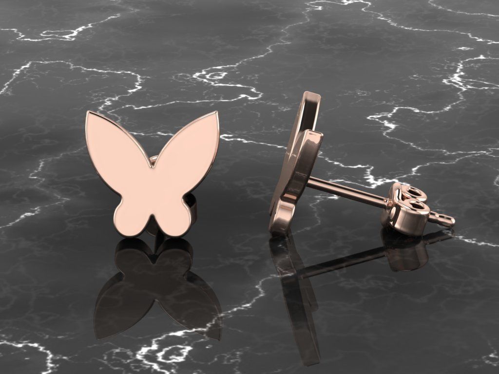 Jewelry Earring Butterfly Shape 3D print model_5