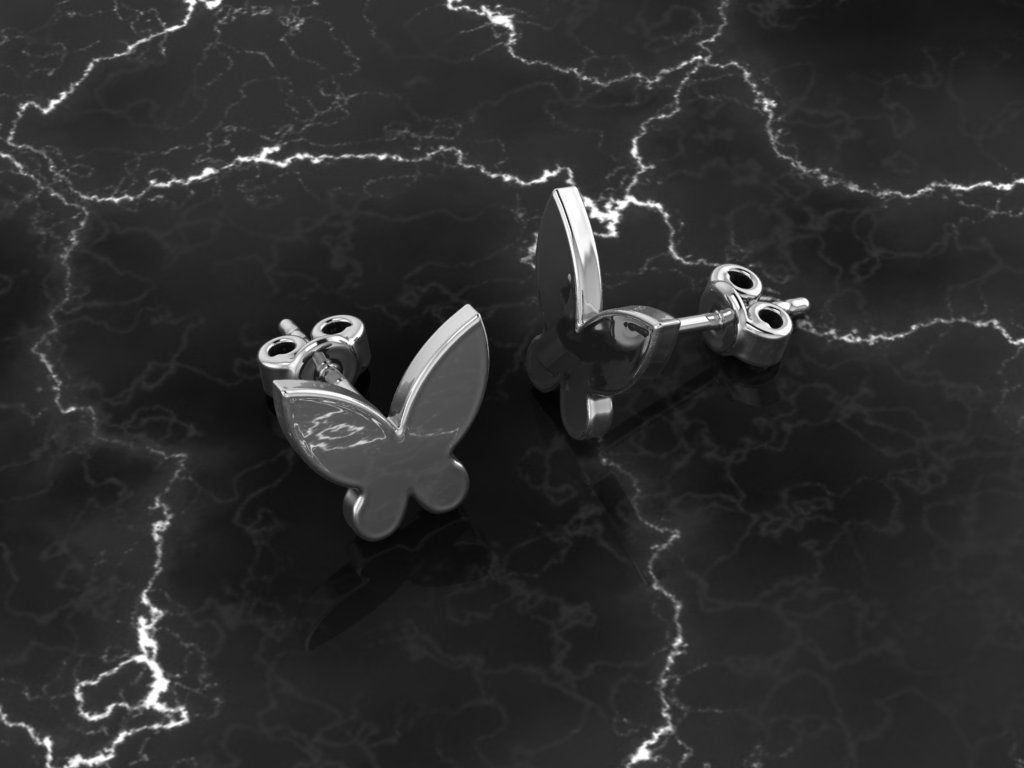 Jewelry Earring Butterfly Shape 3D print model_4