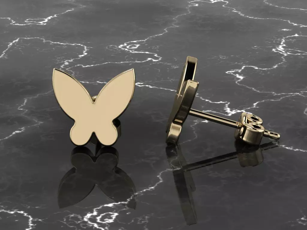 Jewelry Earring Butterfly Shape 3D print model_0