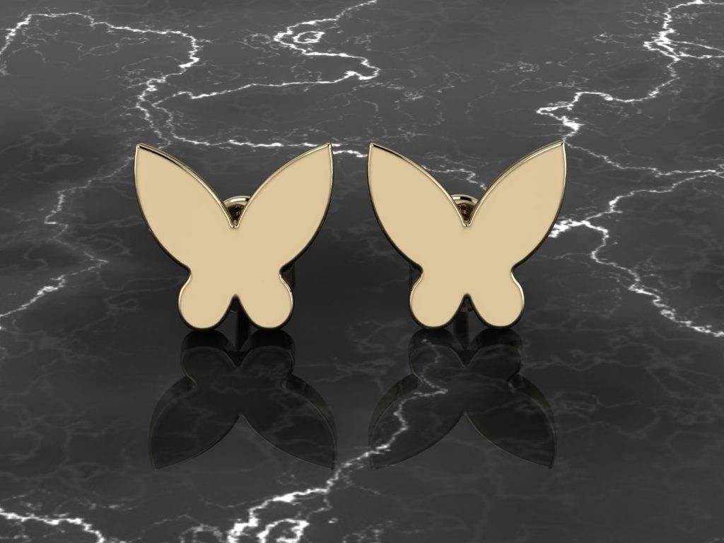 Jewelry Earring Butterfly Shape 3D print model_11