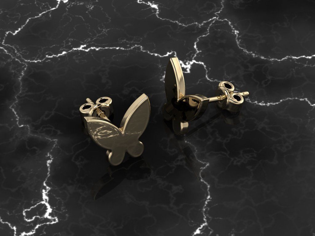 Jewelry Earring Butterfly Shape 3D print model_10