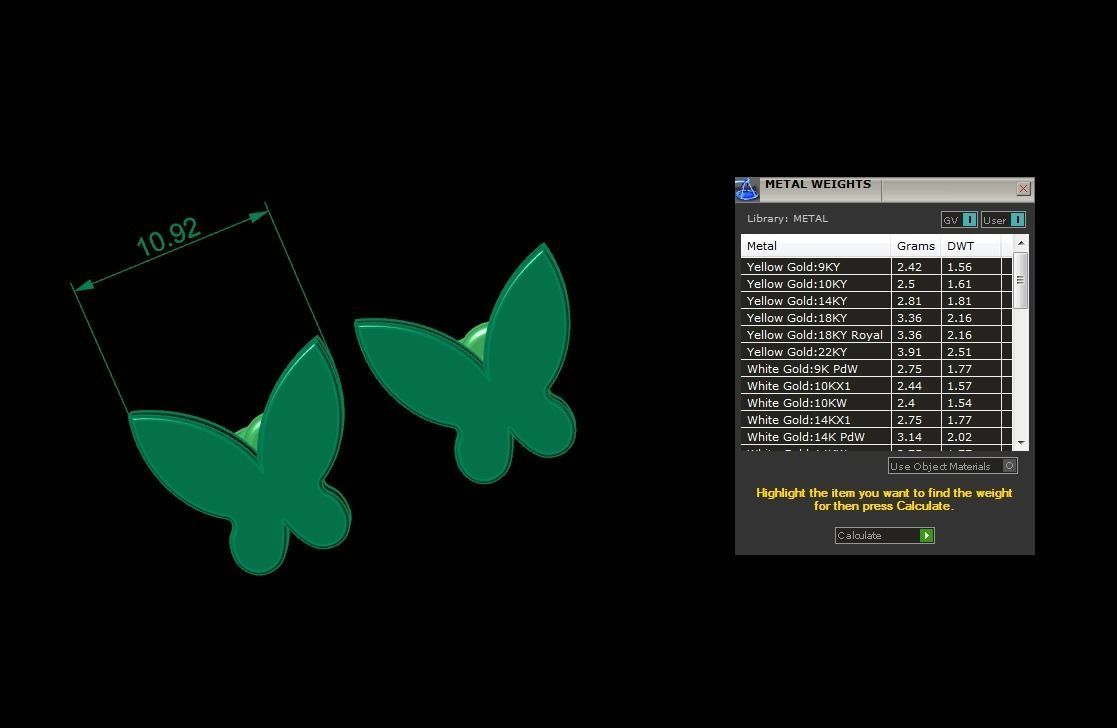 Jewelry Earring Butterfly Shape 3D print model_3