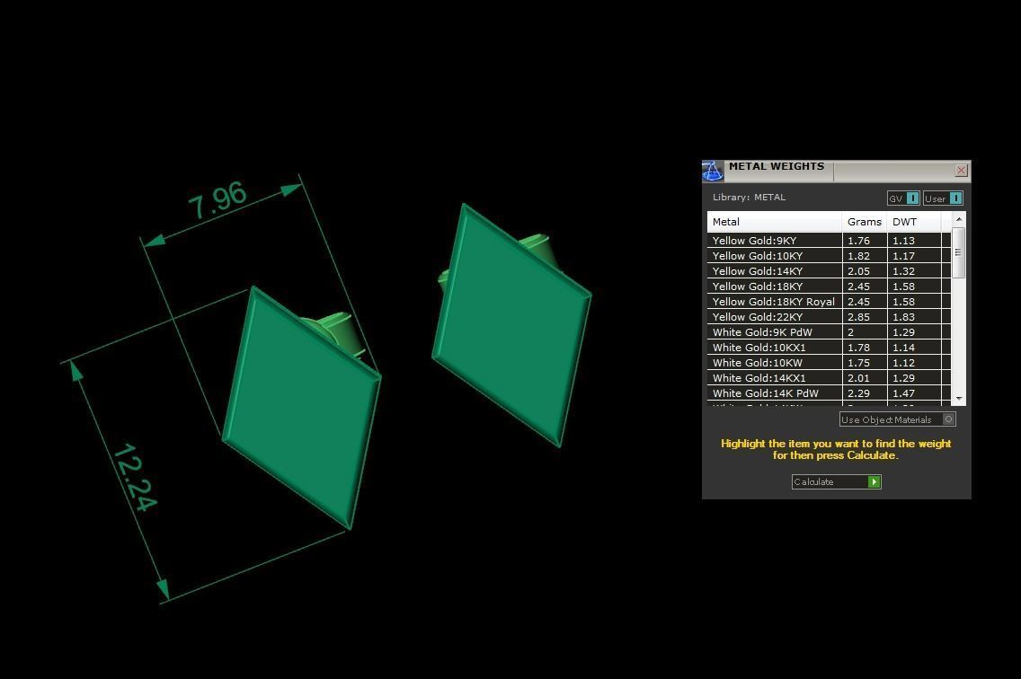 Jewelry Earring Rhombus Shape 3D print model_3