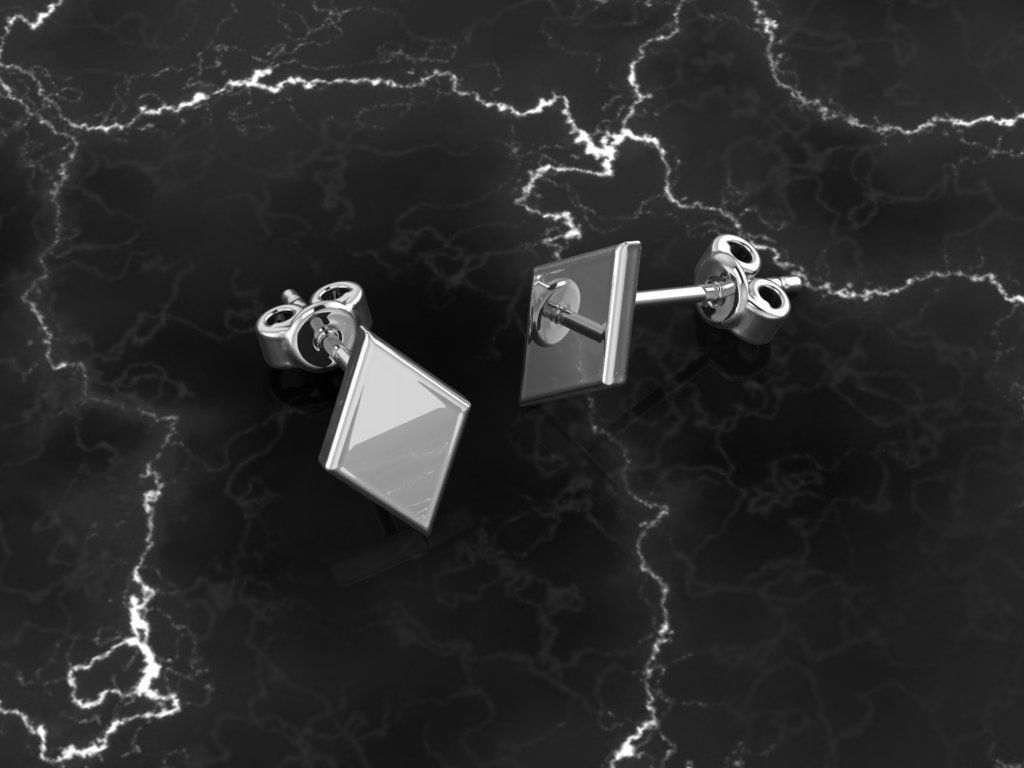 Jewelry Earring Rhombus Shape 3D print model_8