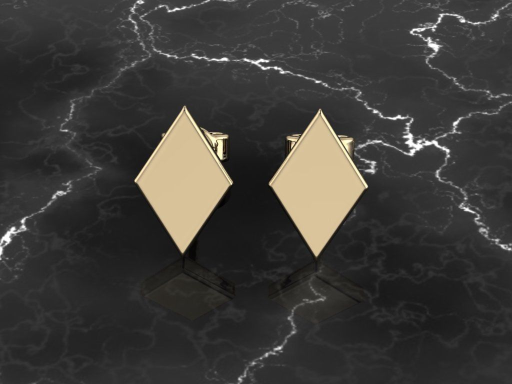 Jewelry Earring Rhombus Shape 3D print model_11