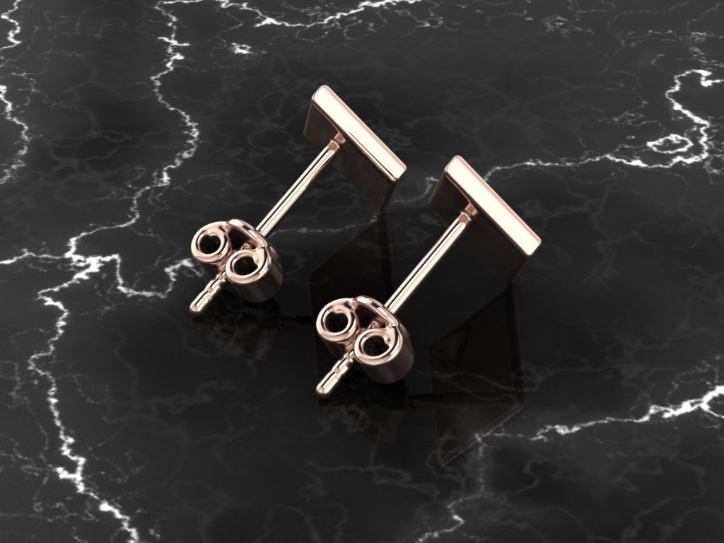 Jewelry Earring Rhombus Shape 3D print model_6