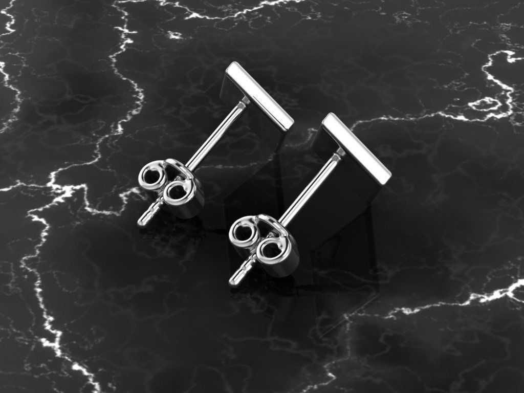 Jewelry Earring Rhombus Shape 3D print model_9