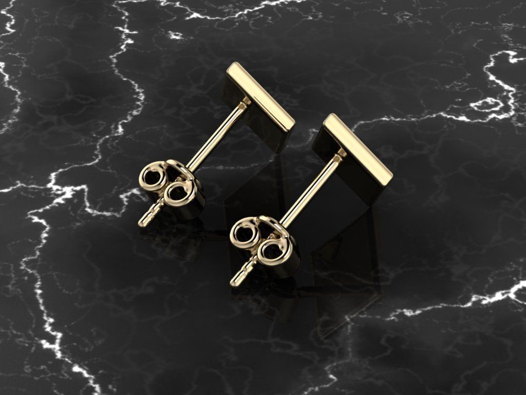 Jewelry Earring Rhombus Shape 3D print model_12