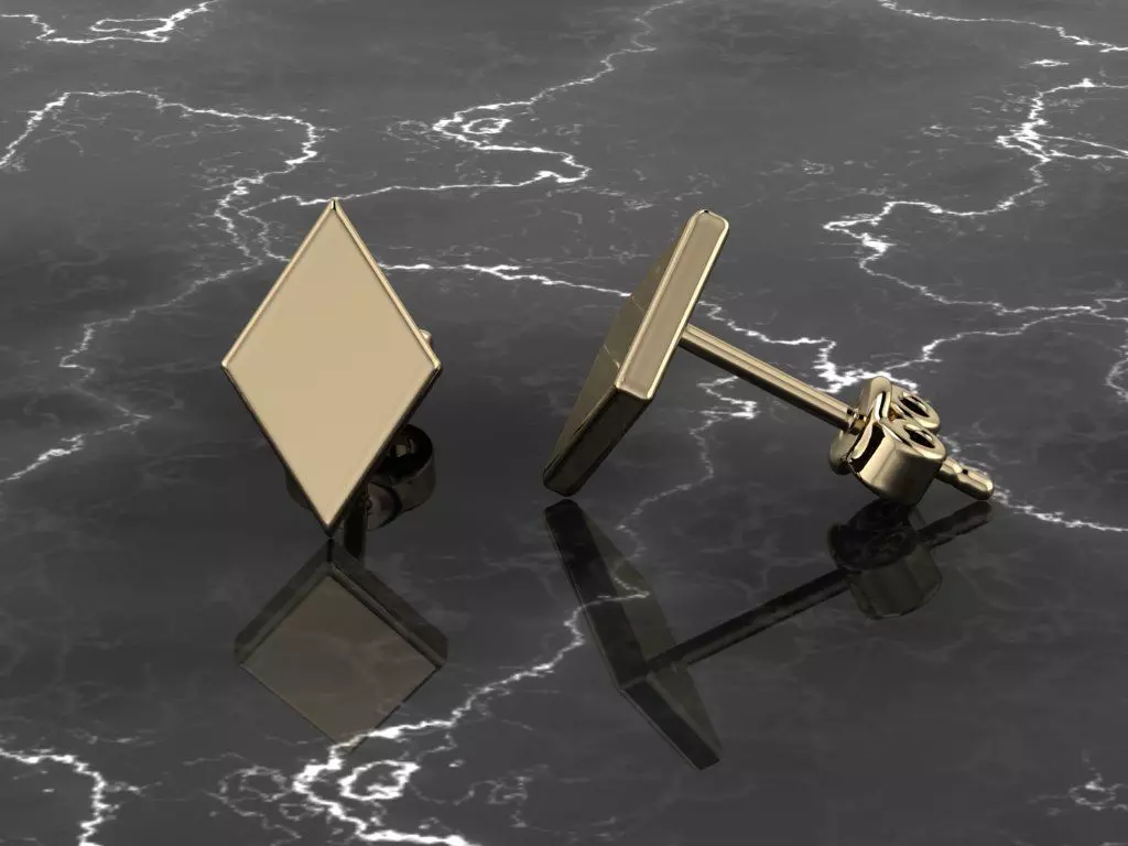 Jewelry Earring Rhombus Shape 3D print model_0