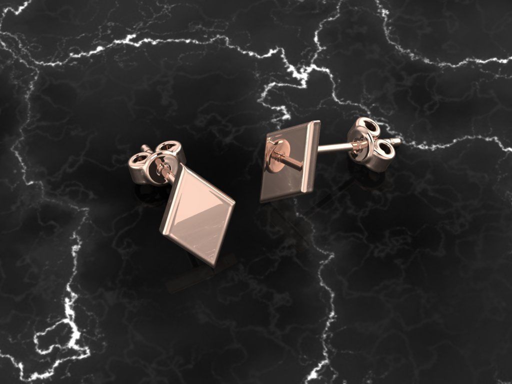 Jewelry Earring Rhombus Shape 3D print model_1