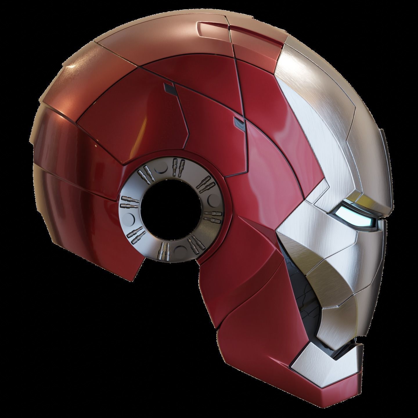 Ironman Mark 5 Helmet 3D Printable Model with Interior Details 3D print model_8