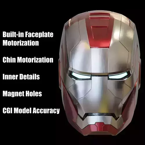 Ironman Mark 5 Helmet 3D Printable Model with Interior Details 3D print model