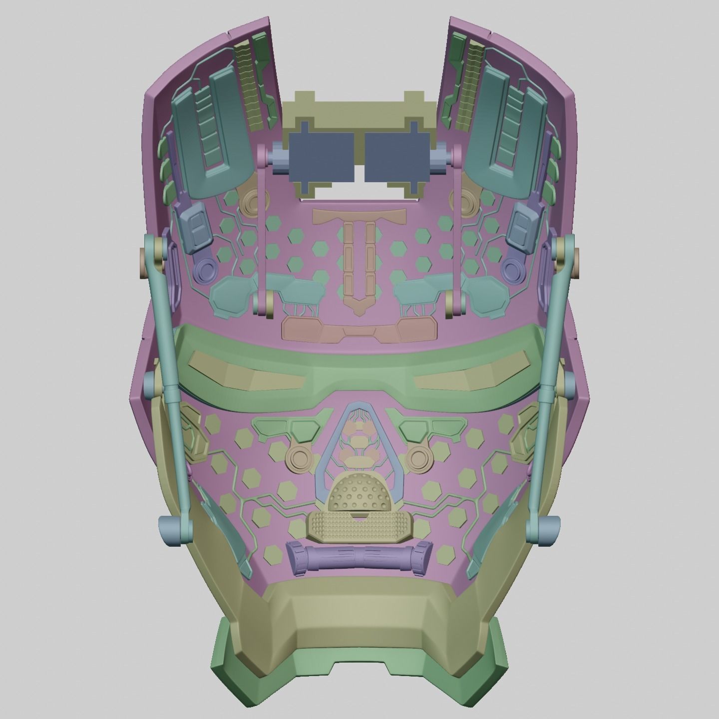 Ironman Mark 5 Helmet 3D Printable Model with Interior Details 3D print model_19