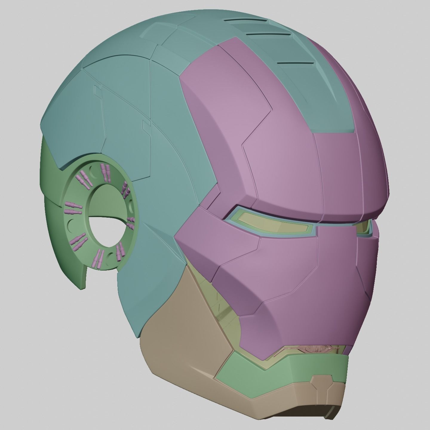 Ironman Mark 5 Helmet 3D Printable Model with Interior Details 3D print model_15