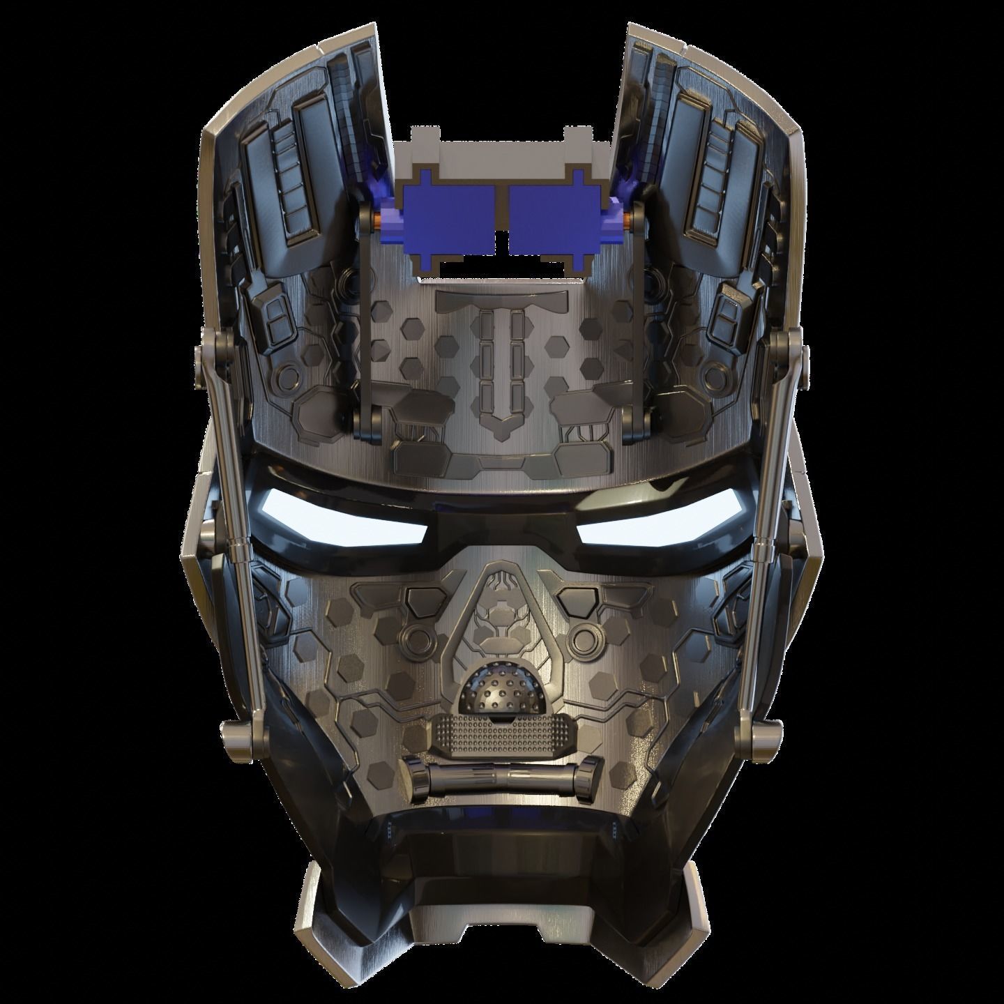 Ironman Mark 5 Helmet 3D Printable Model with Interior Details 3D print model_3