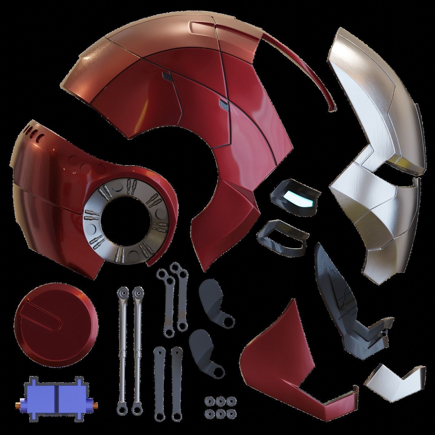 Ironman Mark 5 Helmet 3D Printable Model with Interior Details 3D print model_4