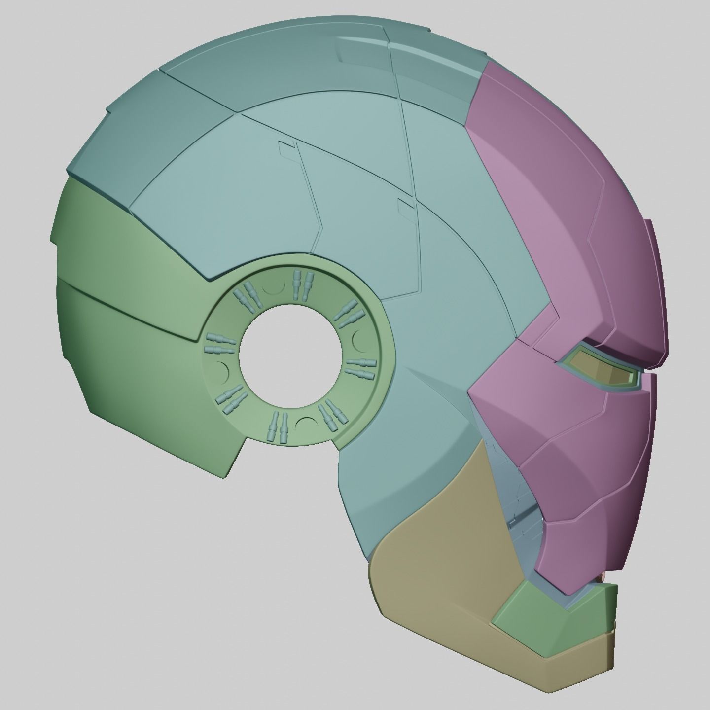 Ironman Mark 5 Helmet 3D Printable Model with Interior Details 3D print model_17