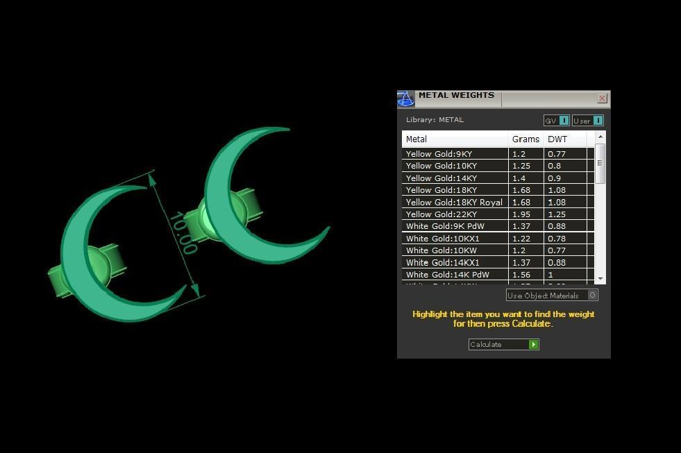 Jewelry Earring Crescent Shape 3D print model_3