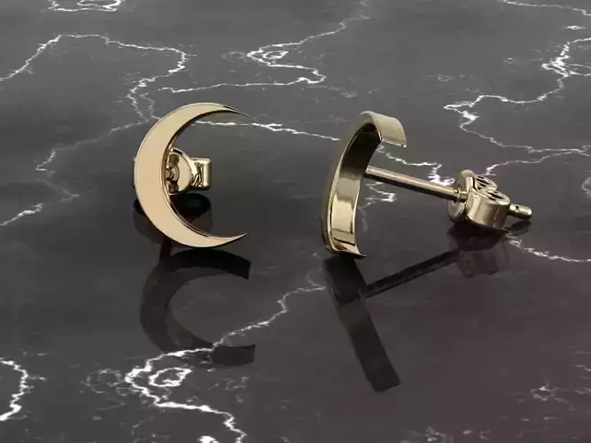 Jewelry Earring Crescent Shape 3D print model