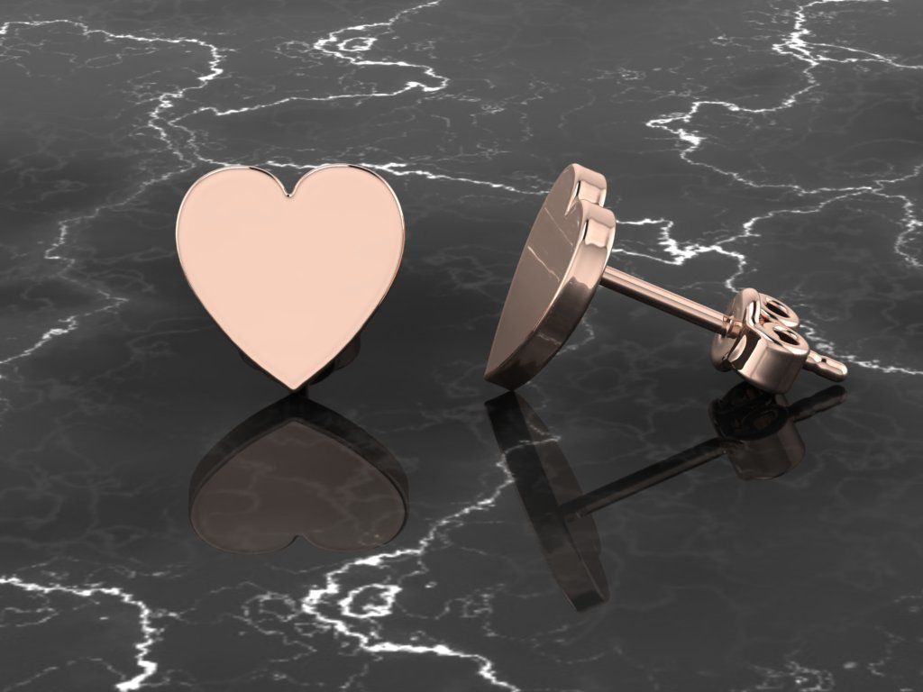 Jewelry Earring Heart Shape 3D print model_4