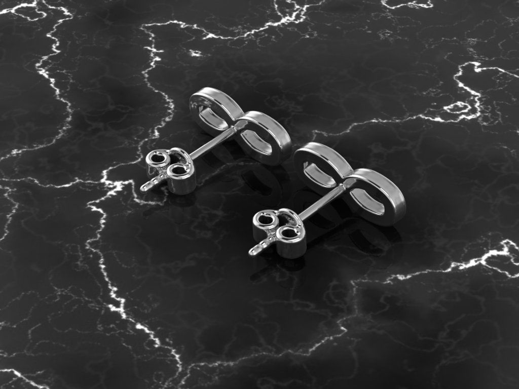 Jewelry Earring Infinite Shape 3D print model_9