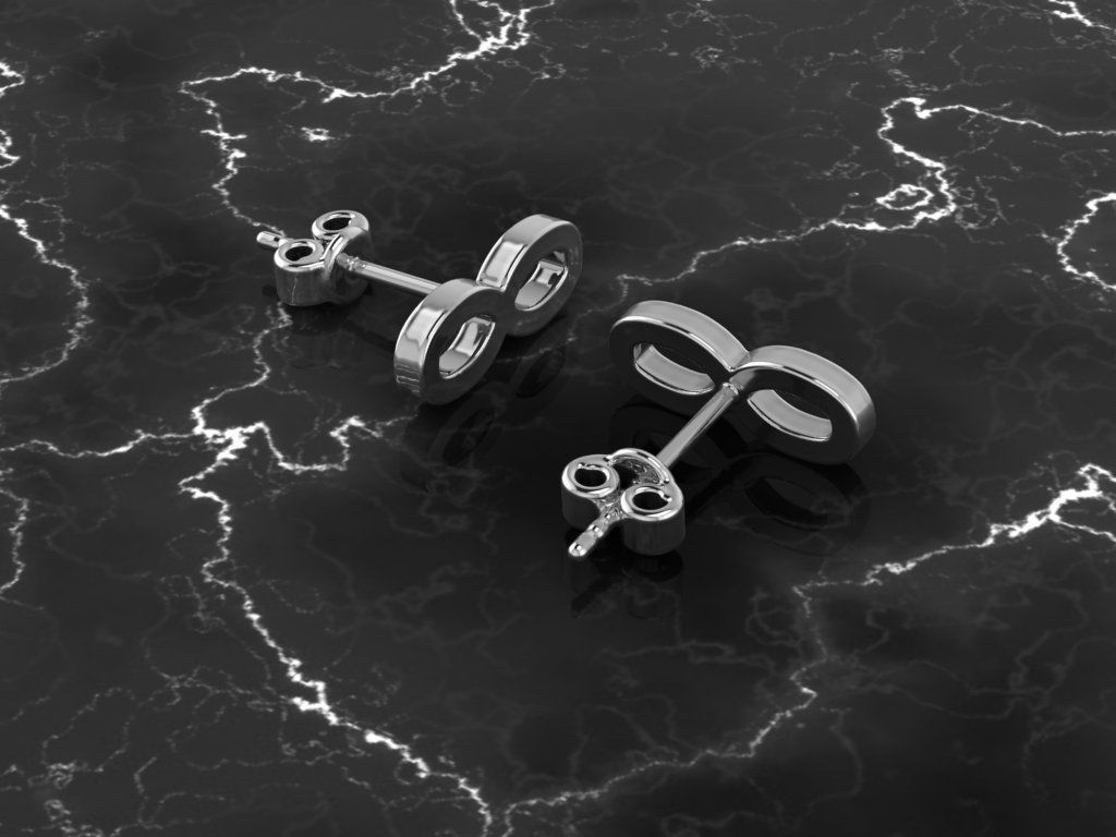 Jewelry Earring Infinite Shape 3D print model_1