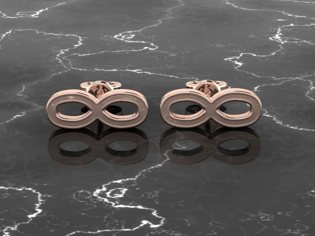 Jewelry Earring Infinite Shape 3D print model_2