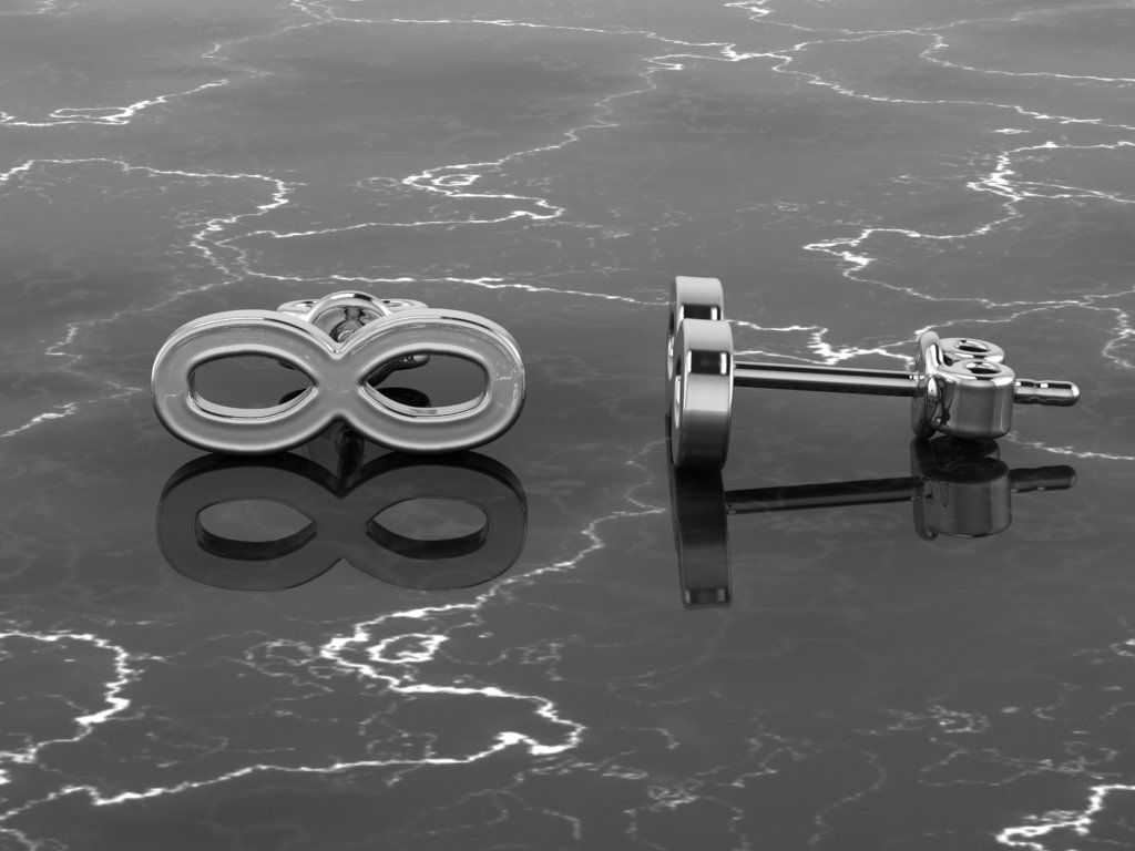 Jewelry Earring Infinite Shape 3D print model_7