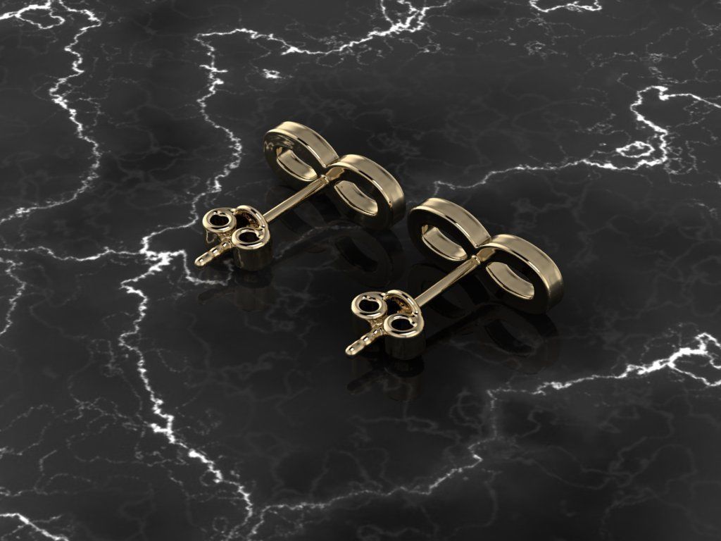 Jewelry Earring Infinite Shape 3D print model_12