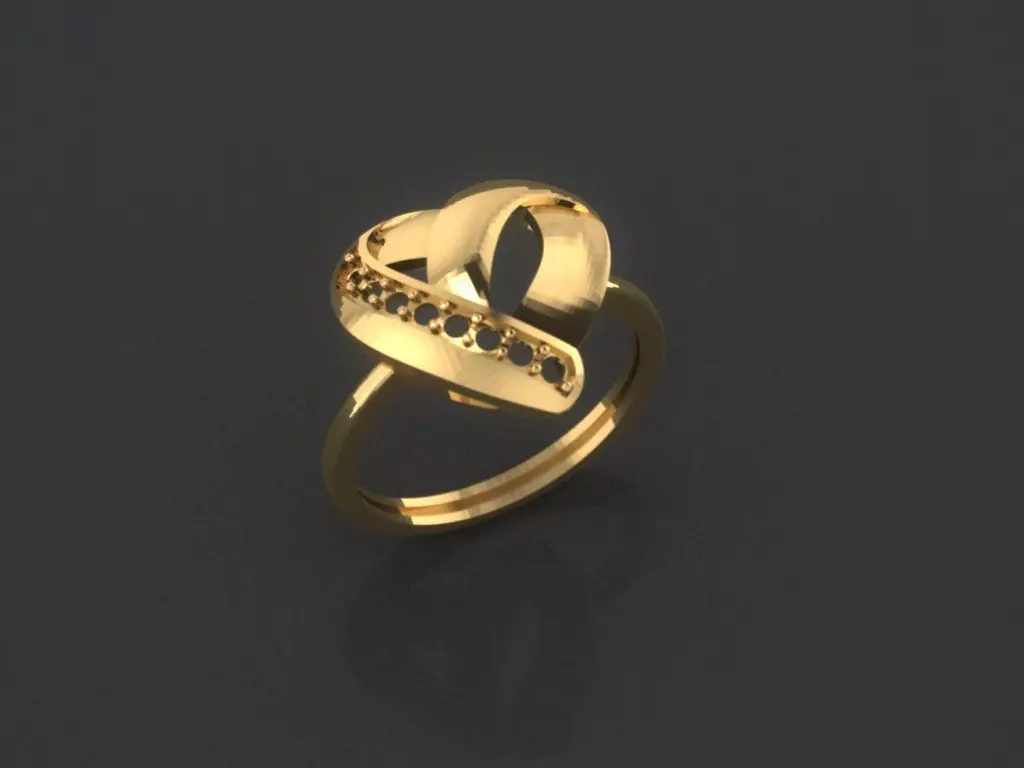 Heart Ring 3D print model_0