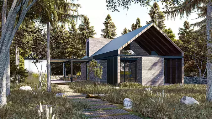 LUMION 11 SCENE THE FOREST HOUSE 6