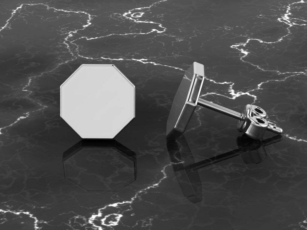 Jewelry Earring Octagon Shape 3D print model_7