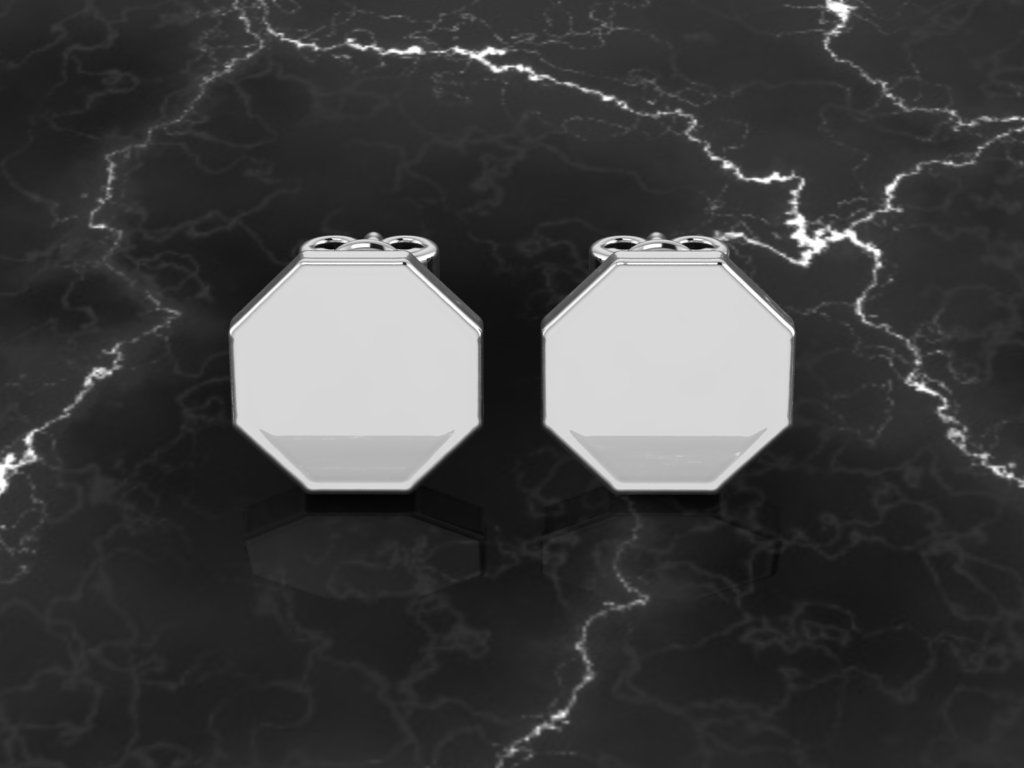 Jewelry Earring Octagon Shape 3D print model_8