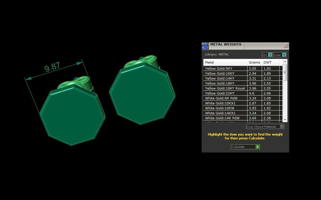 Jewelry Earring Octagon Shape 3D print model_3