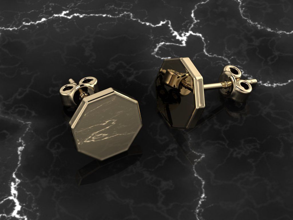 Jewelry Earring Octagon Shape 3D print model_11