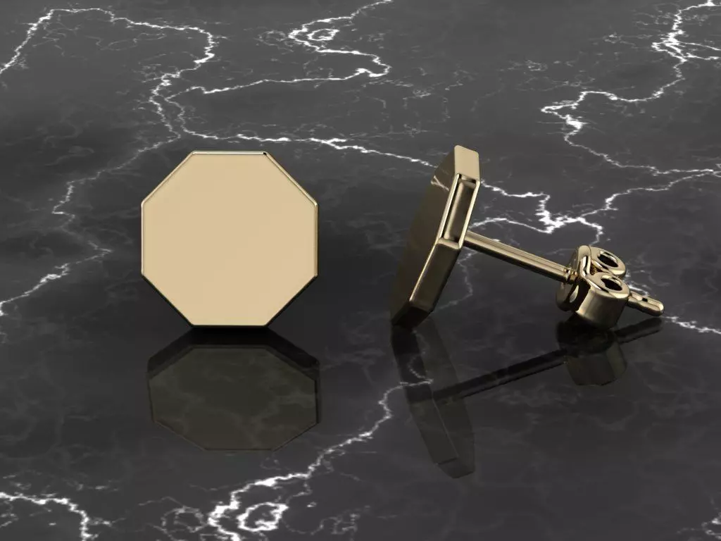 Jewelry Earring Octagon Shape 3D print model_0