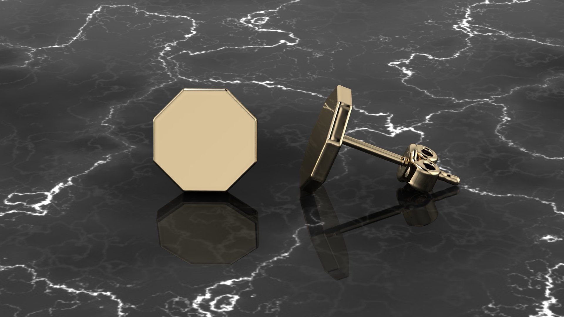 Jewelry Earring Octagon Shape 3D print model_10