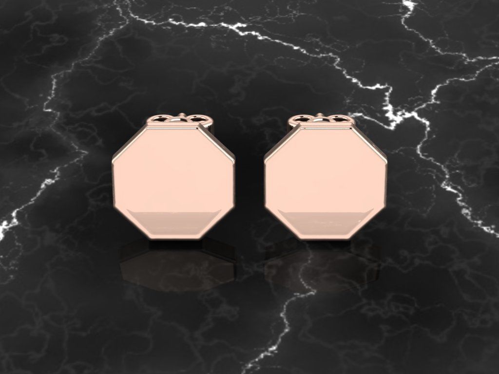 Jewelry Earring Octagon Shape 3D print model_2