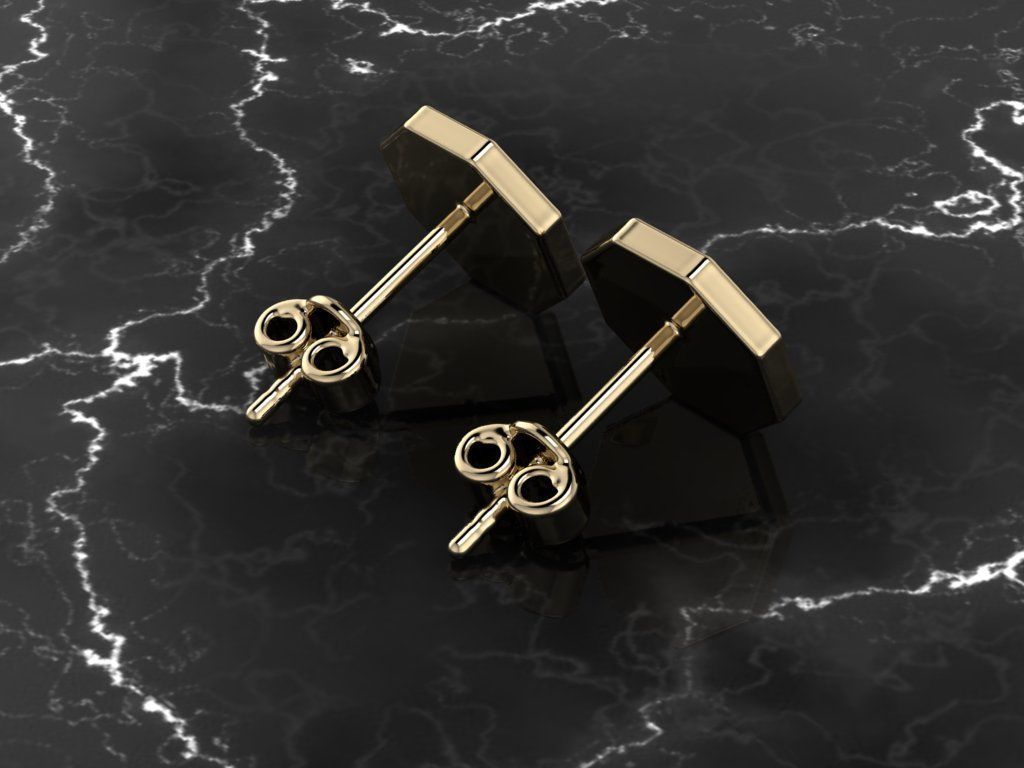 Jewelry Earring Octagon Shape 3D print model_13