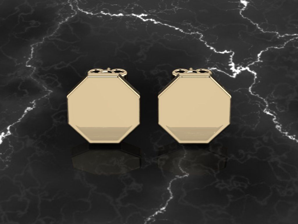 Jewelry Earring Octagon Shape 3D print model_12