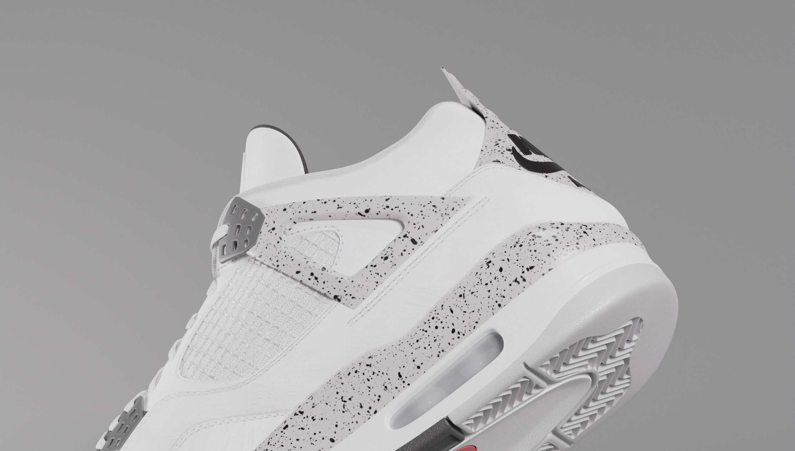 Nike Air Jordan 4 Retro White Cement Shoe Low-poly 3D model_31