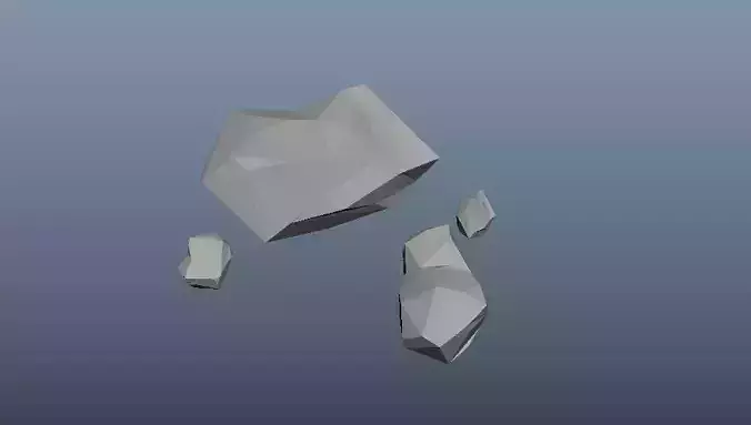 Lowpoly rocks piece of rock
