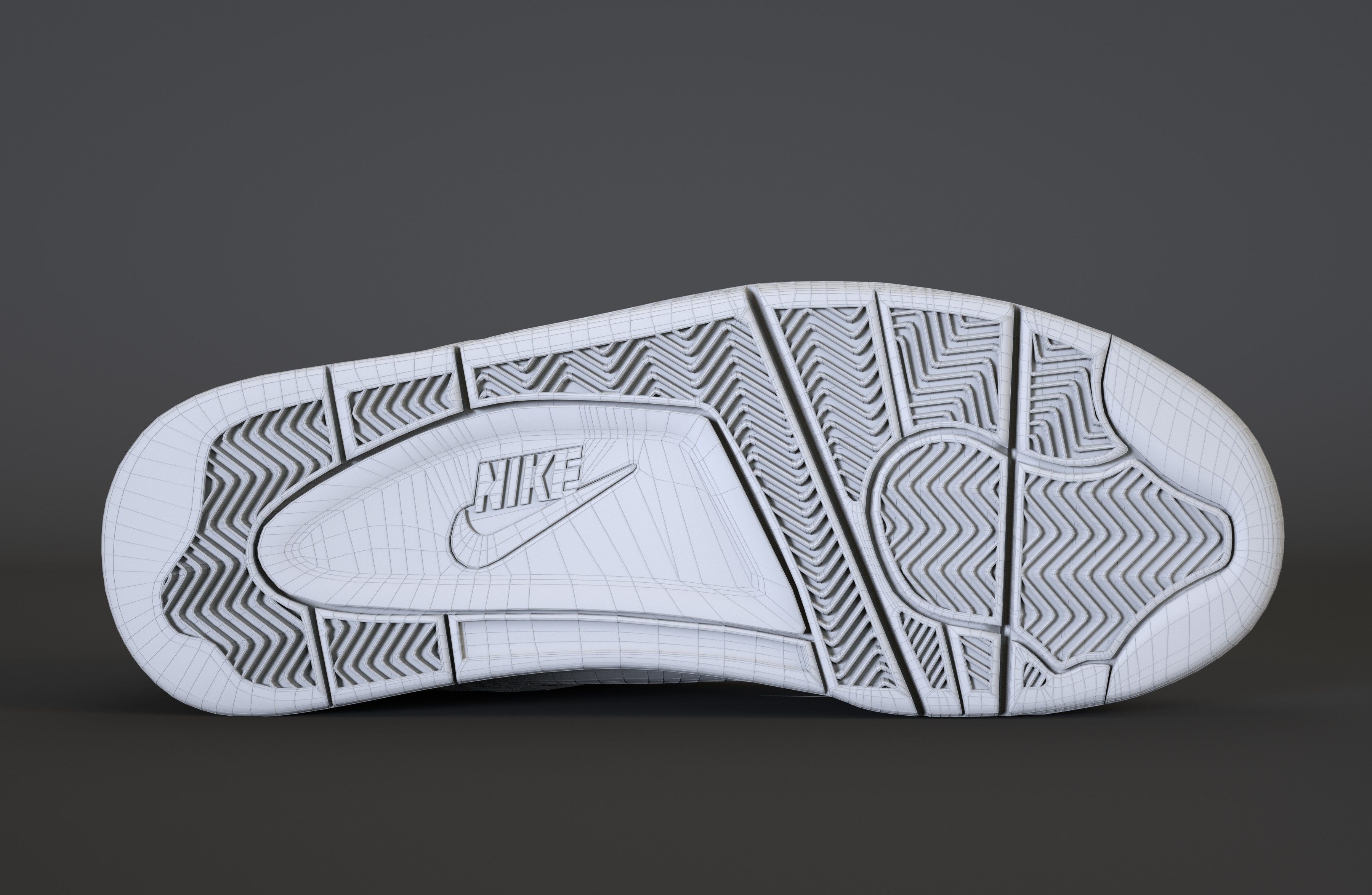 Nike Air Jordan 4 Retro Fire Red Shoe Low-poly 3D model_26