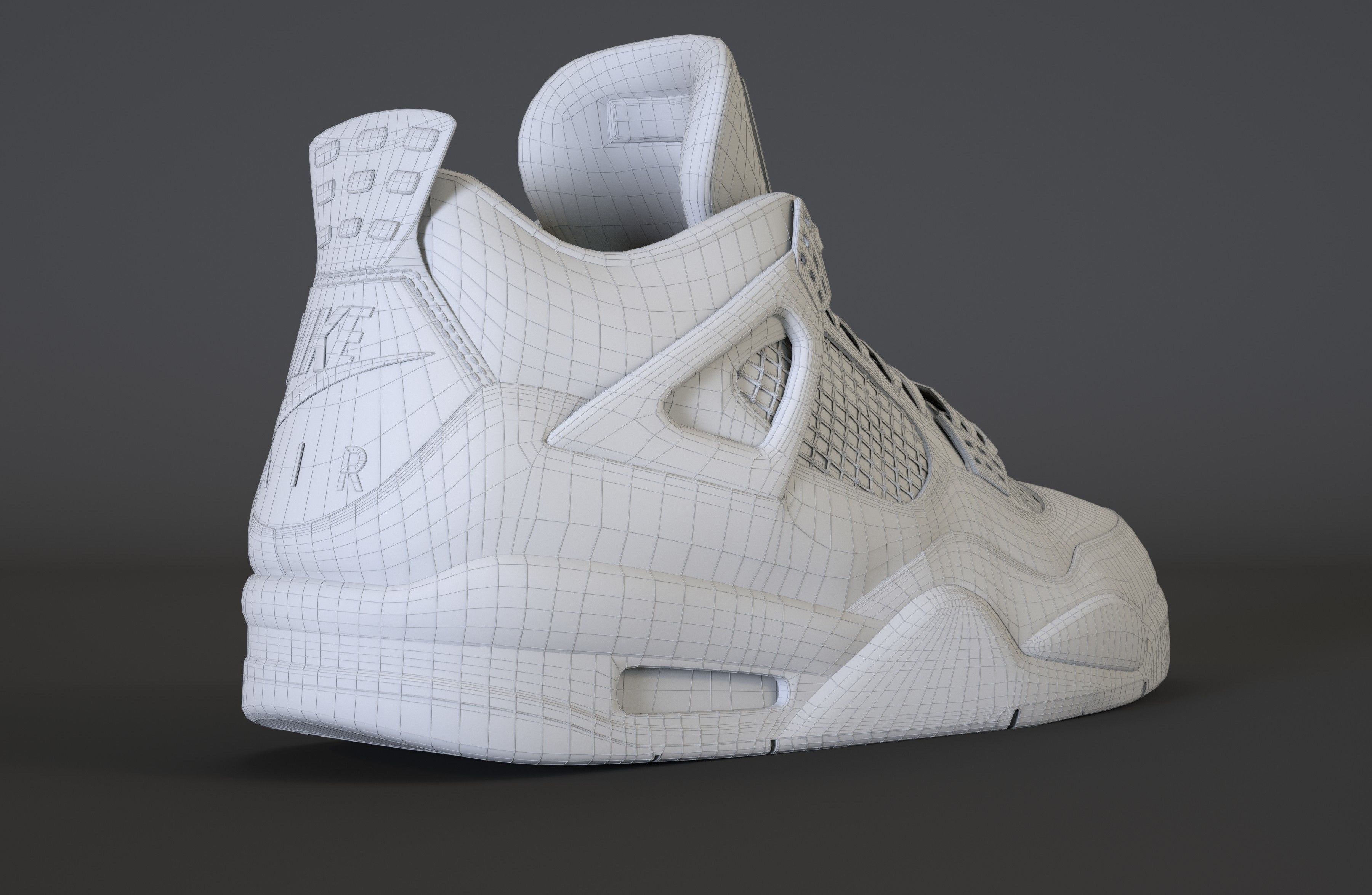 Nike Air Jordan 4 Retro Fire Red Shoe Low-poly 3D model_35