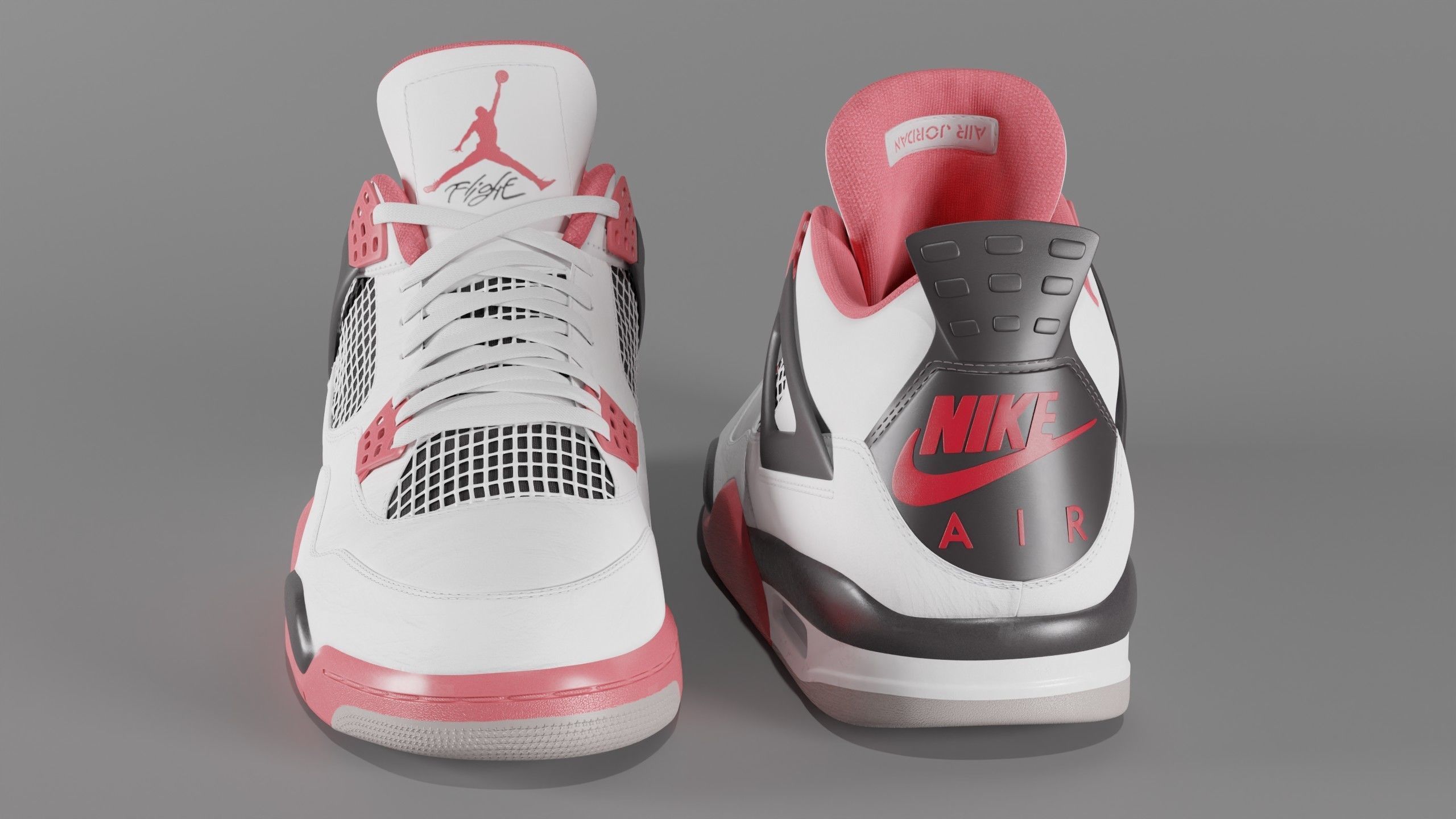 Nike Air Jordan 4 Retro Fire Red Shoe Low-poly 3D model_52