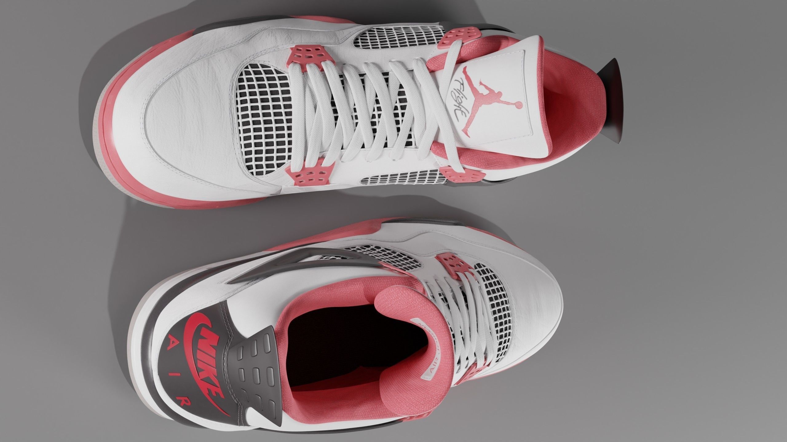 Nike Air Jordan 4 Retro Fire Red Shoe Low-poly 3D model_48