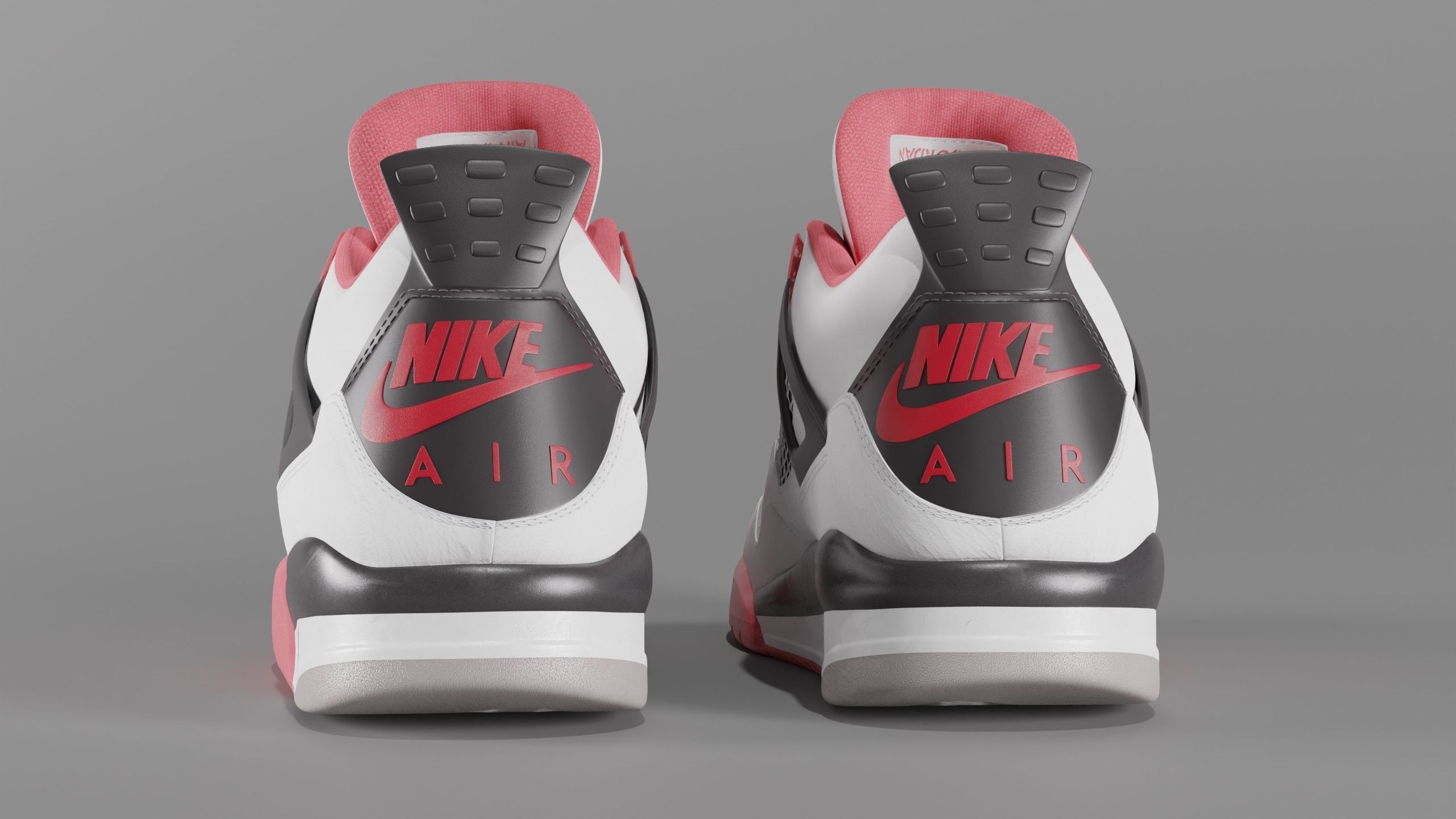 Nike Air Jordan 4 Retro Fire Red Shoe Low-poly 3D model_9