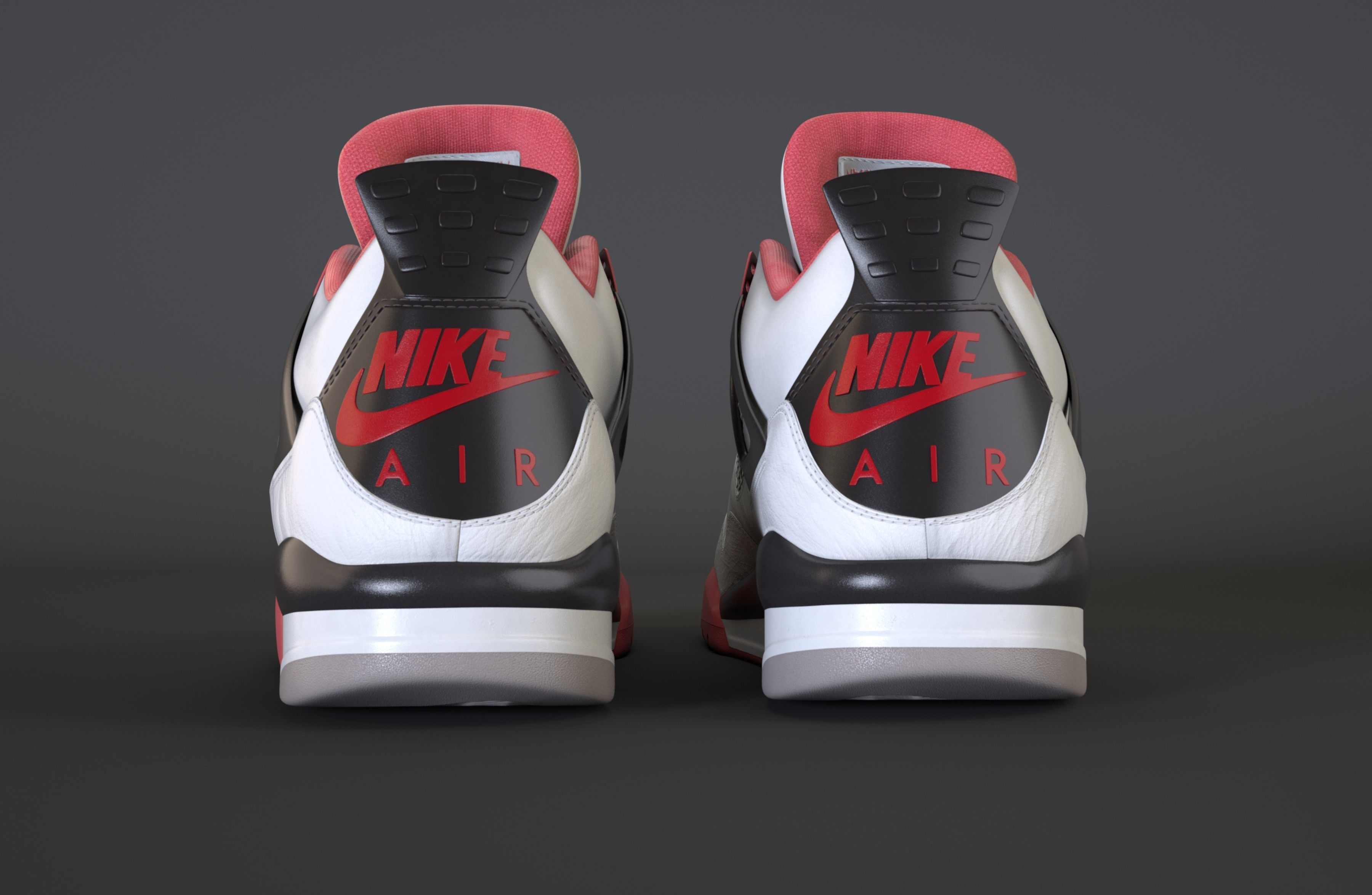 Nike Air Jordan 4 Retro Fire Red Shoe Low-poly 3D model_23